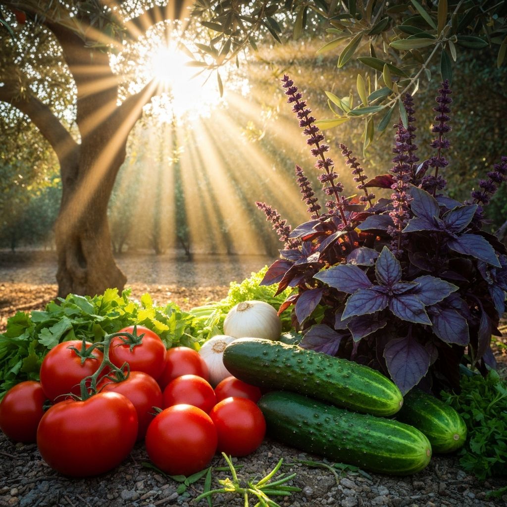 Natural sunlight illuminating Mediterranean landscape